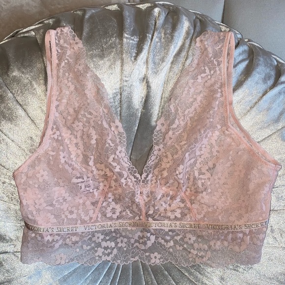 NWT:BRAND NEW VICTORIA SECRET LACE BRALETTE (PINK) - Picture 5 of 13